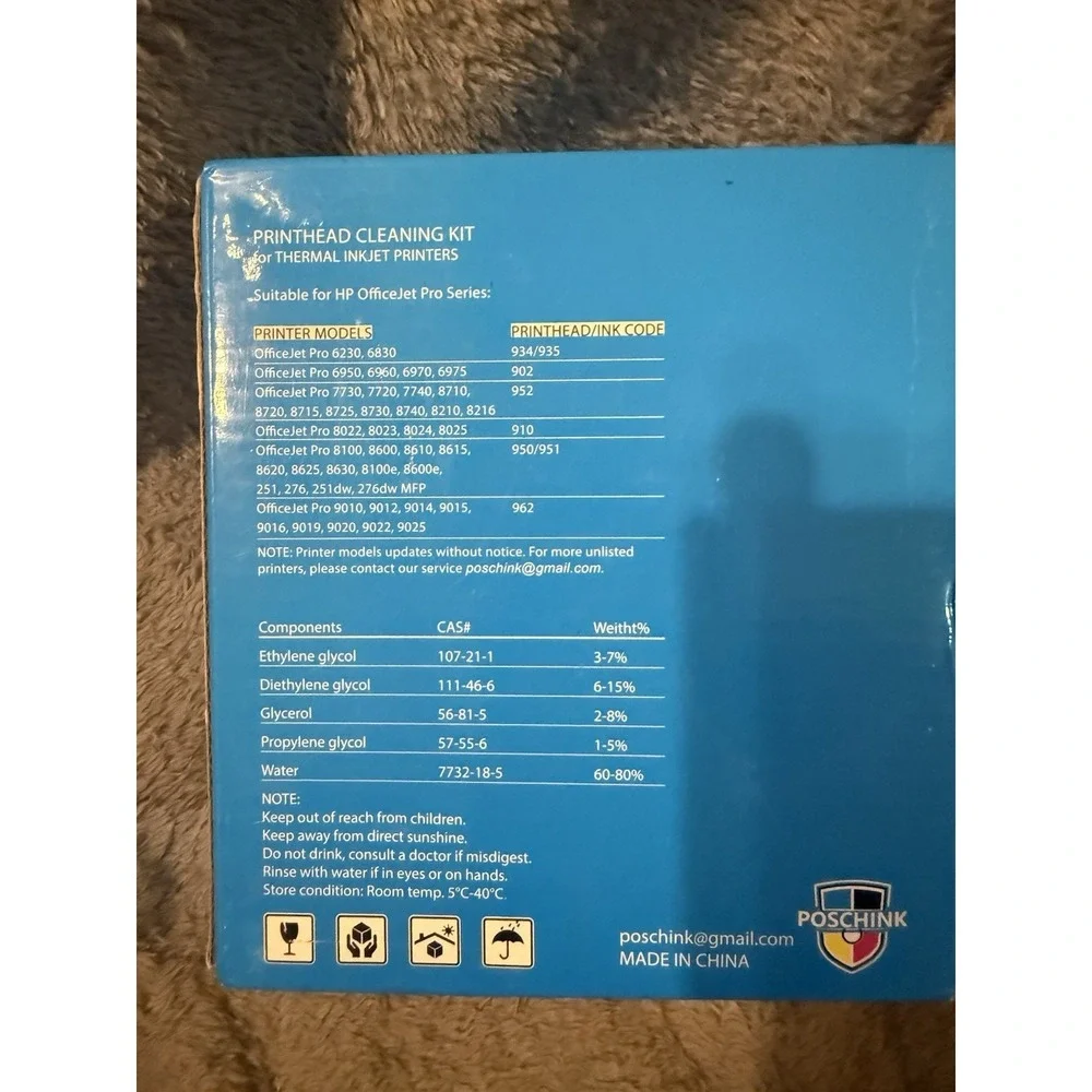 Poschink Thermal Inkjet Printhead Cleaning Kit HP OfficeJet & OfficeJet Pro NEW‎